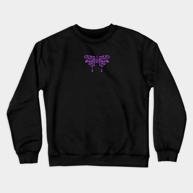 Tribal butterfly (purple) Crewneck Sweatshirt by Sinister Motives Designs